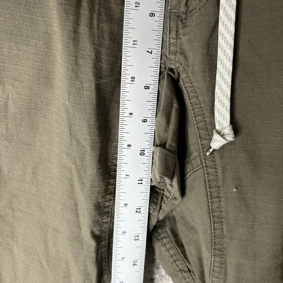 Vuori‎ Ripstop Pants Mens Olive Green Drawstring Tapered Jogger Zip Pocket V412 - Picture 3 of 9